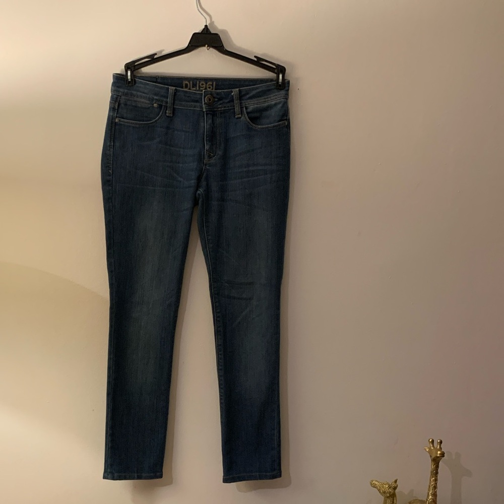 DL1961 Women's Skinny Jeans - Dark Blue -Preloved